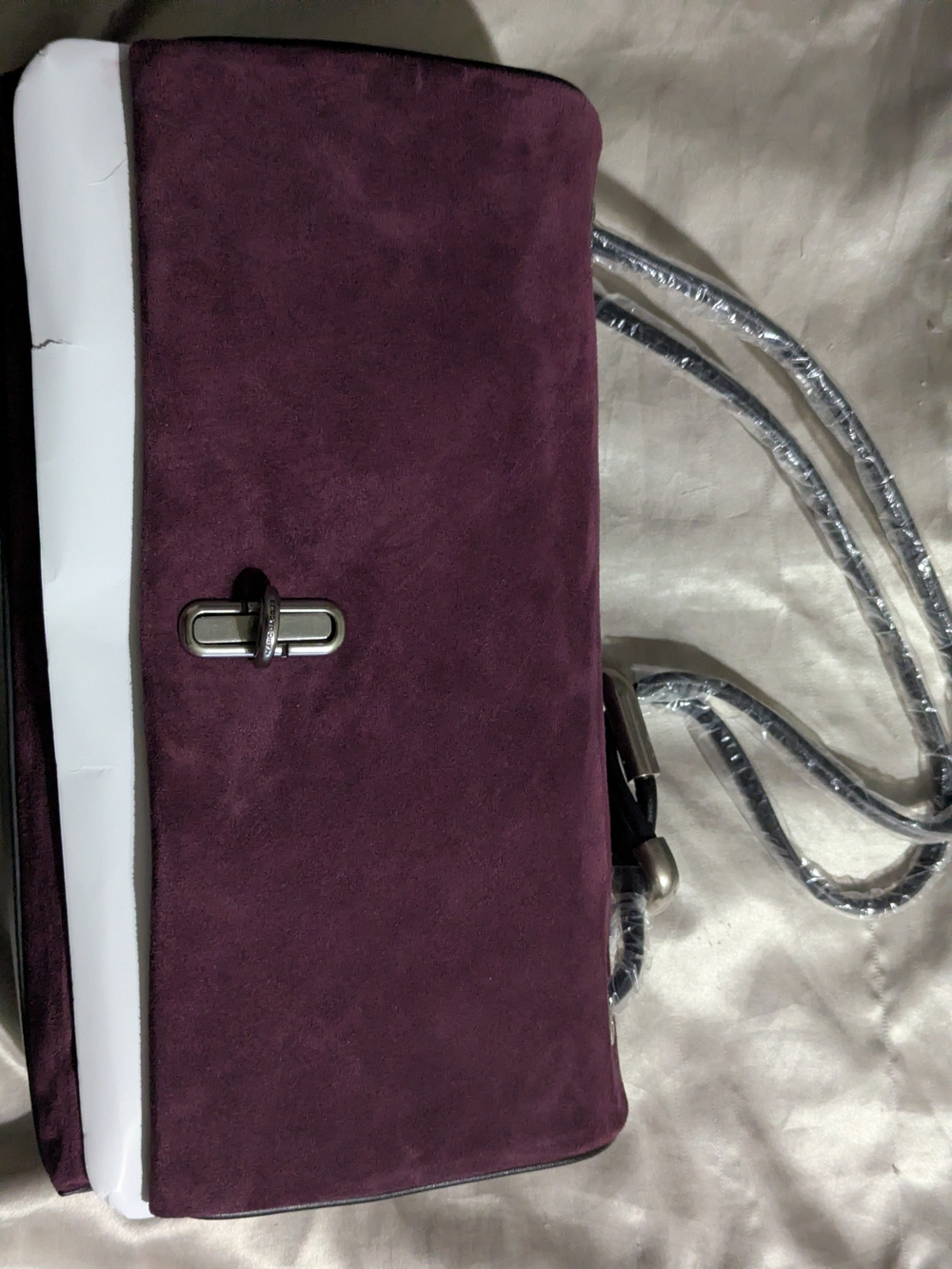 Plum Suede Crossbody Bag - Unbranded